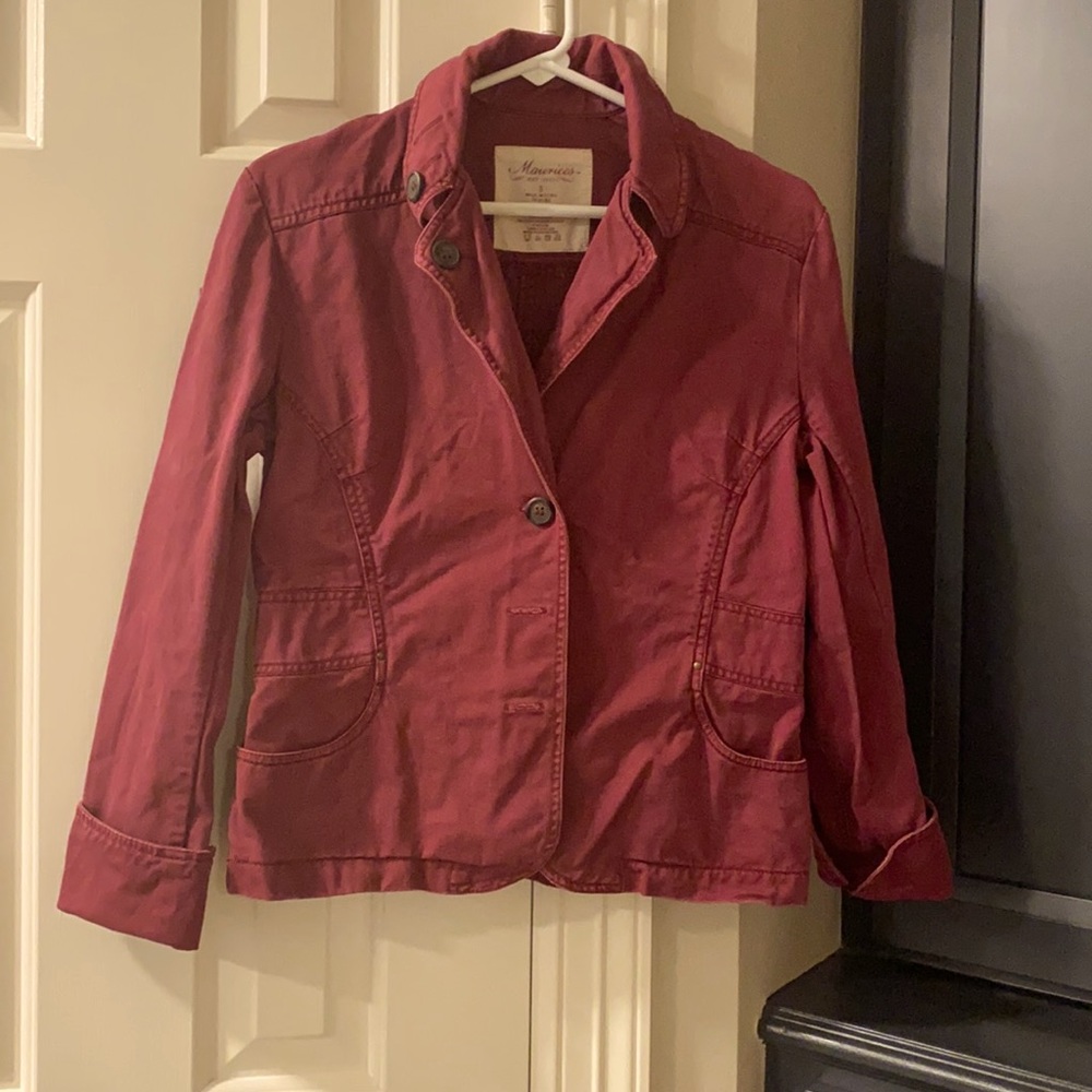 Maurice’s smokey plum chore jacket.